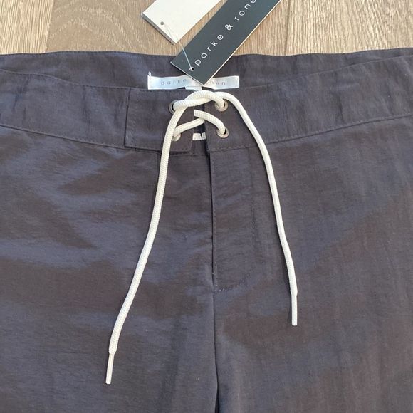 Parke & Ronen 8” Black Lined Nylon Swim Board Shorts Size 36 - Picture 5 of 13